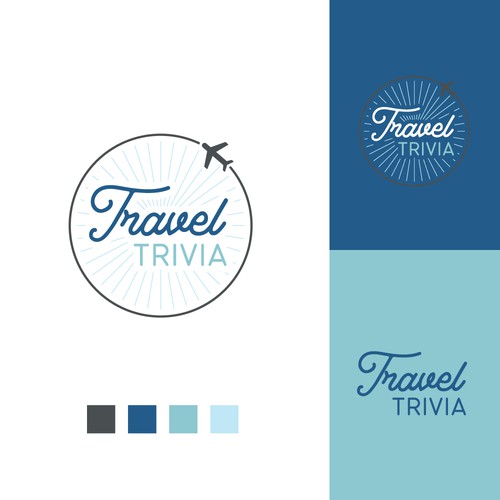 Fun logo for travel-themed quiz game