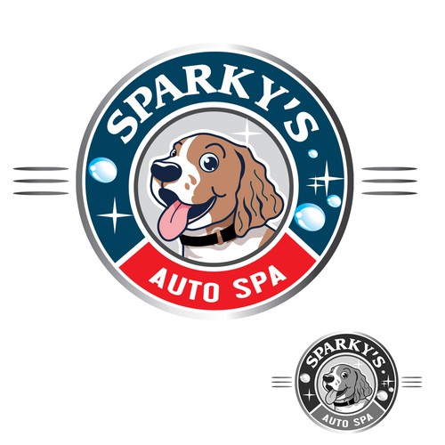 Dog spa service logo design