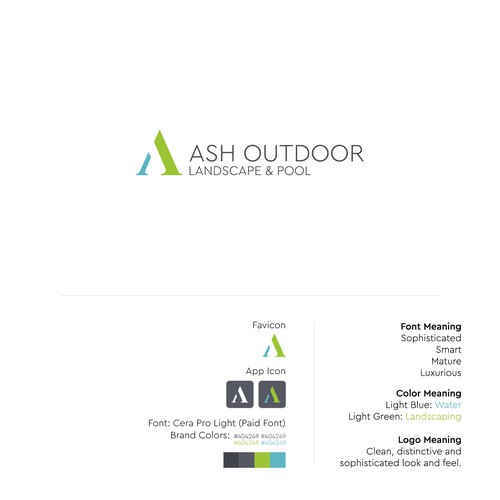 ASH Outdoor Landscape & Pool Logo Design