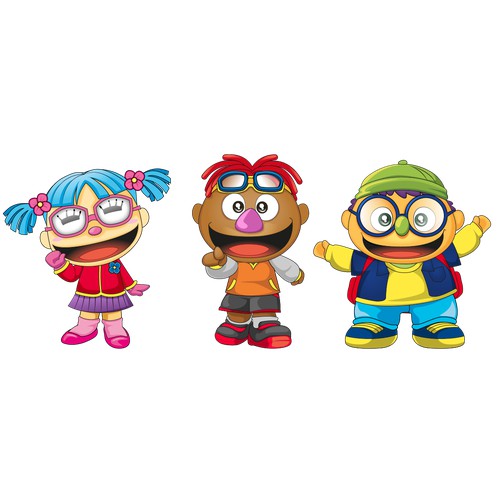 Design 2 males and 1 female, "Muppet/Puppet-Style" characters, for an animated TV Show for Children