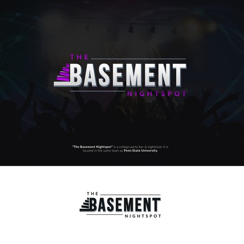 Logo design concept for "The Basement Nightspot"