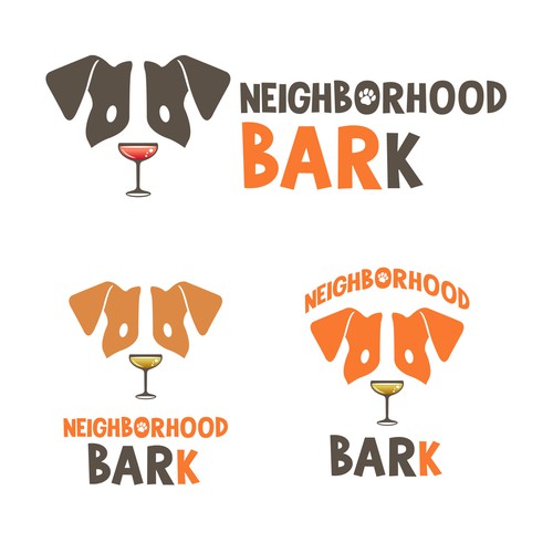 eye-catching logo design for dog themed bar and all-season dog park