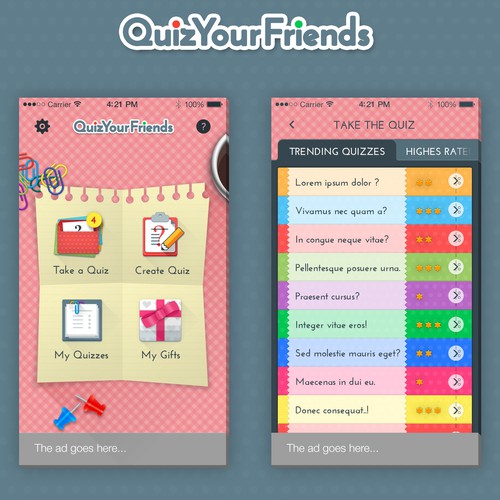 Quiz app design