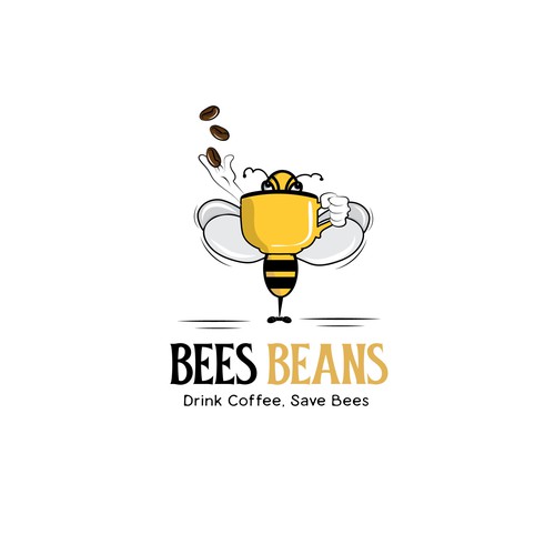 Bee Drinking coffee