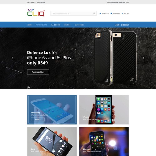 Cliq ecommerce mobile design website