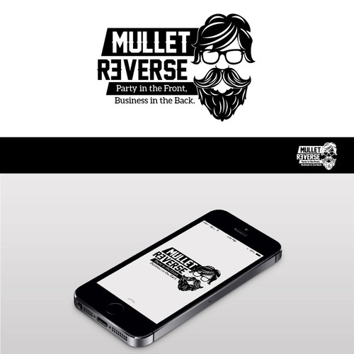 Reverse Mullet Logo - Party in the front, Business in the back.