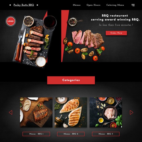 Web page for BBQ Restaurant