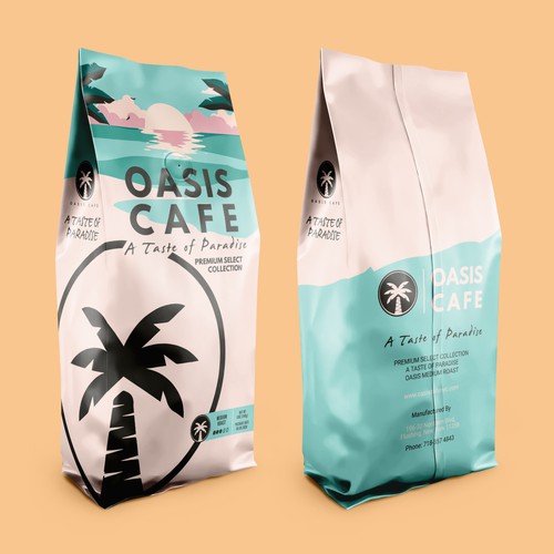 OASIS CAFE COFFEE BEAN PACKAGING DESIGN