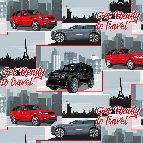 Seamless pattern with cars