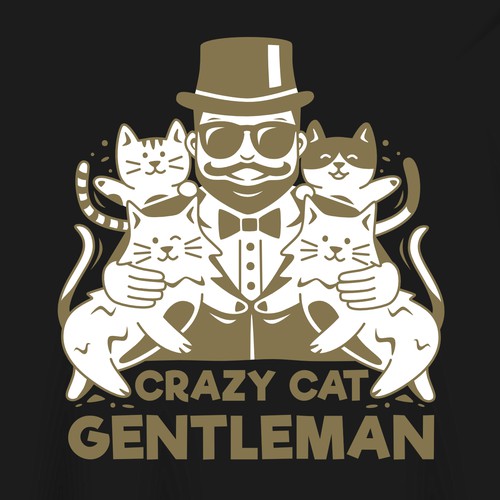 Crazy Cat Gentleman T-Shirt