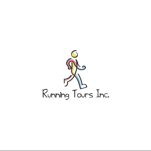 Running Tours Company logo design concept