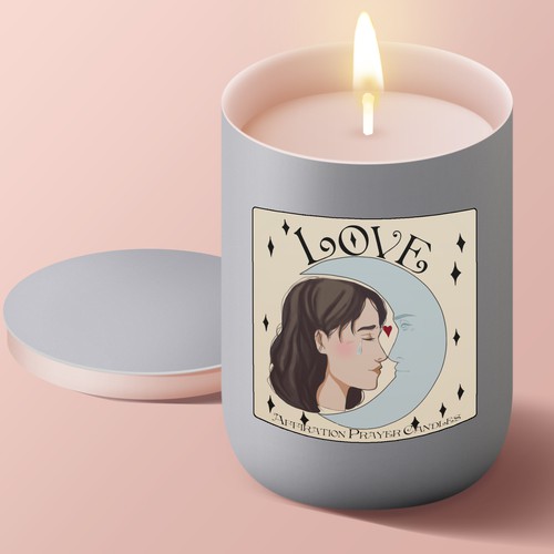 candle design on the theme of love