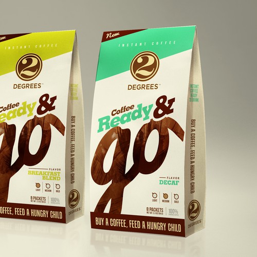 Help a small food company with a big mission to design a new line of coffee packages.