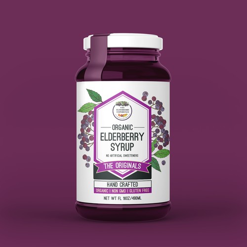 Elderberry Syrup Bottle Label