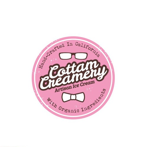 Rustic, vintage style logo for ice-creamery