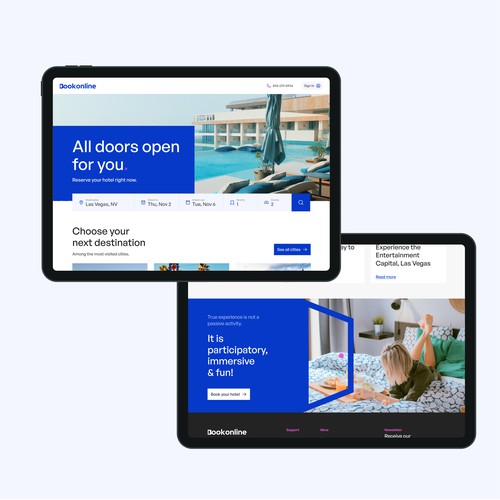 Book online webpage