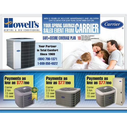 print or packaging design for Howell's Heating & Air Conditioning