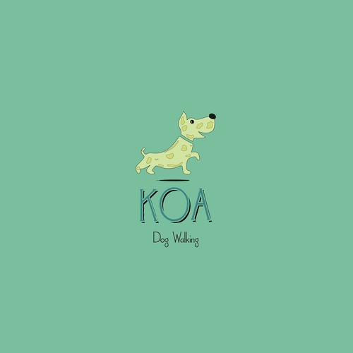 logo concept for dog walking Koa