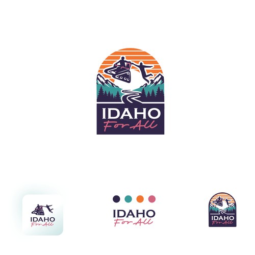 Vintage and Simple logo IDAHO FOR ALL