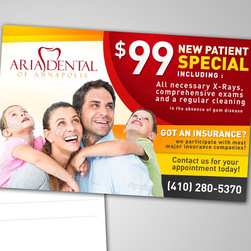Postcard Design for Aria Dental of Annapolis