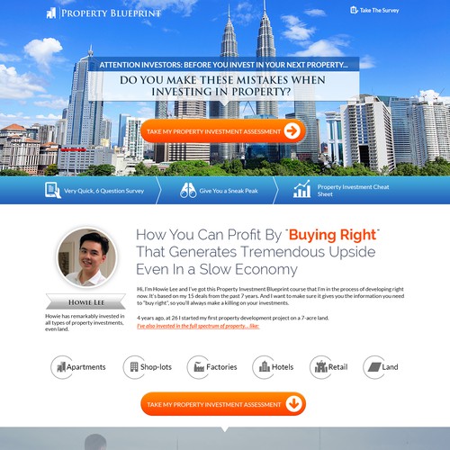Create a property investment landing page