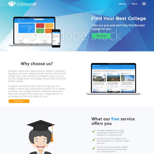 CollegeAI Landing Page