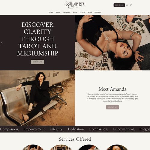 Square website for Amanda Rowe artist