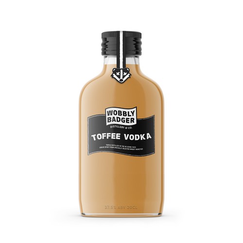 Wobbly Badger | Toffee Vodka Packaging