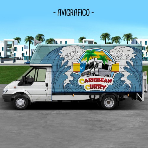 Simple illustration for food truck
