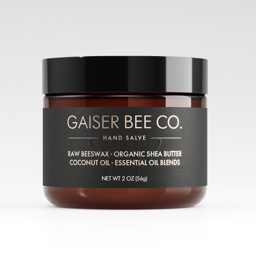 Raw Beeswax Hand Salve Label Design Concept