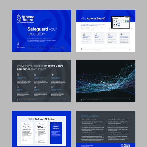 Brochure Design for SaaS product and "Comprehensive Solutions for Cybersecurity, Cloud Services, and Data Privacy