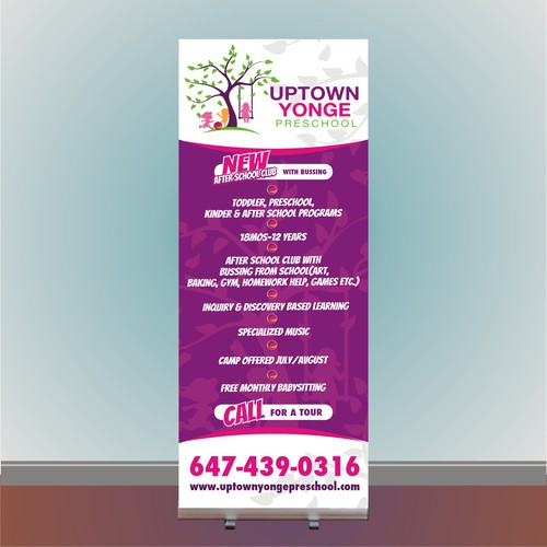 Retractable banner sign for after school club