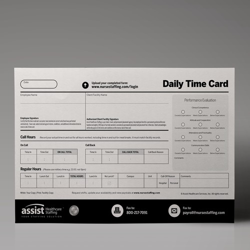 Business Forms/Stationery - Payroll Time Card