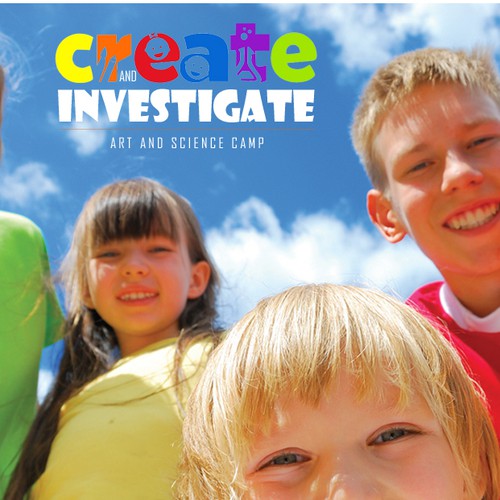 Create an attractive fun logo for a children's art & science camp