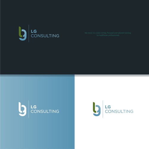 Simple logo design and brand identity for LG Consulting.