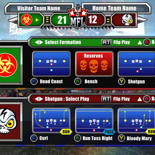 HUD Design for Mutant Football League Videogame