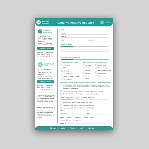 Medical Referral pad design