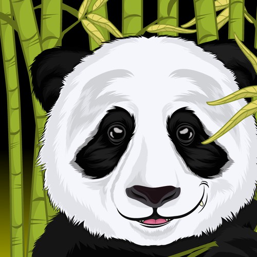 Smirking Panda Illustration