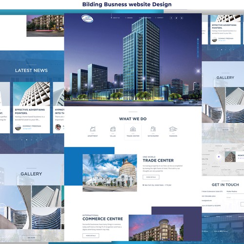 Building business website design in PSD/Figma