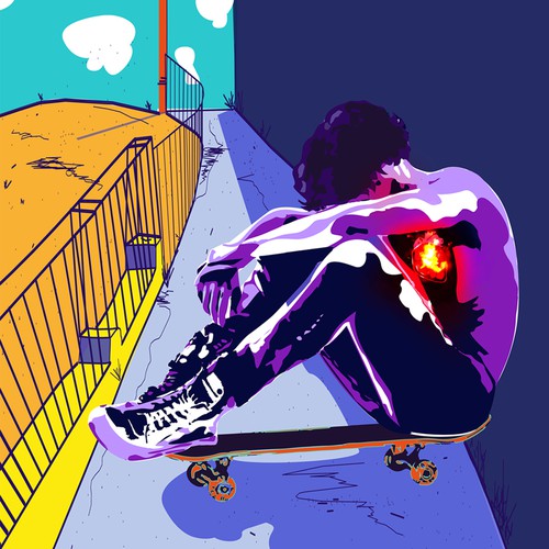illustration passion skateboard boy