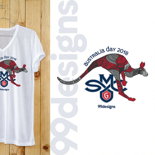 99designs sponsored college basketball "Australia Day" t-shirt design