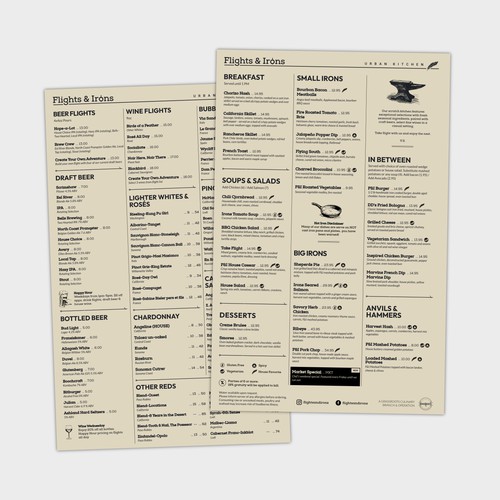 Clean, sharp and organized menu design