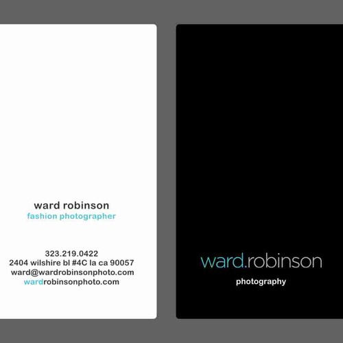 photographer business card, clean and modern