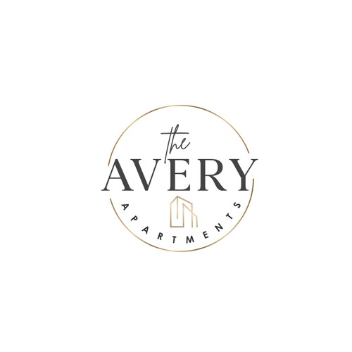 Circular logo for a real estate business selling luxury apartments