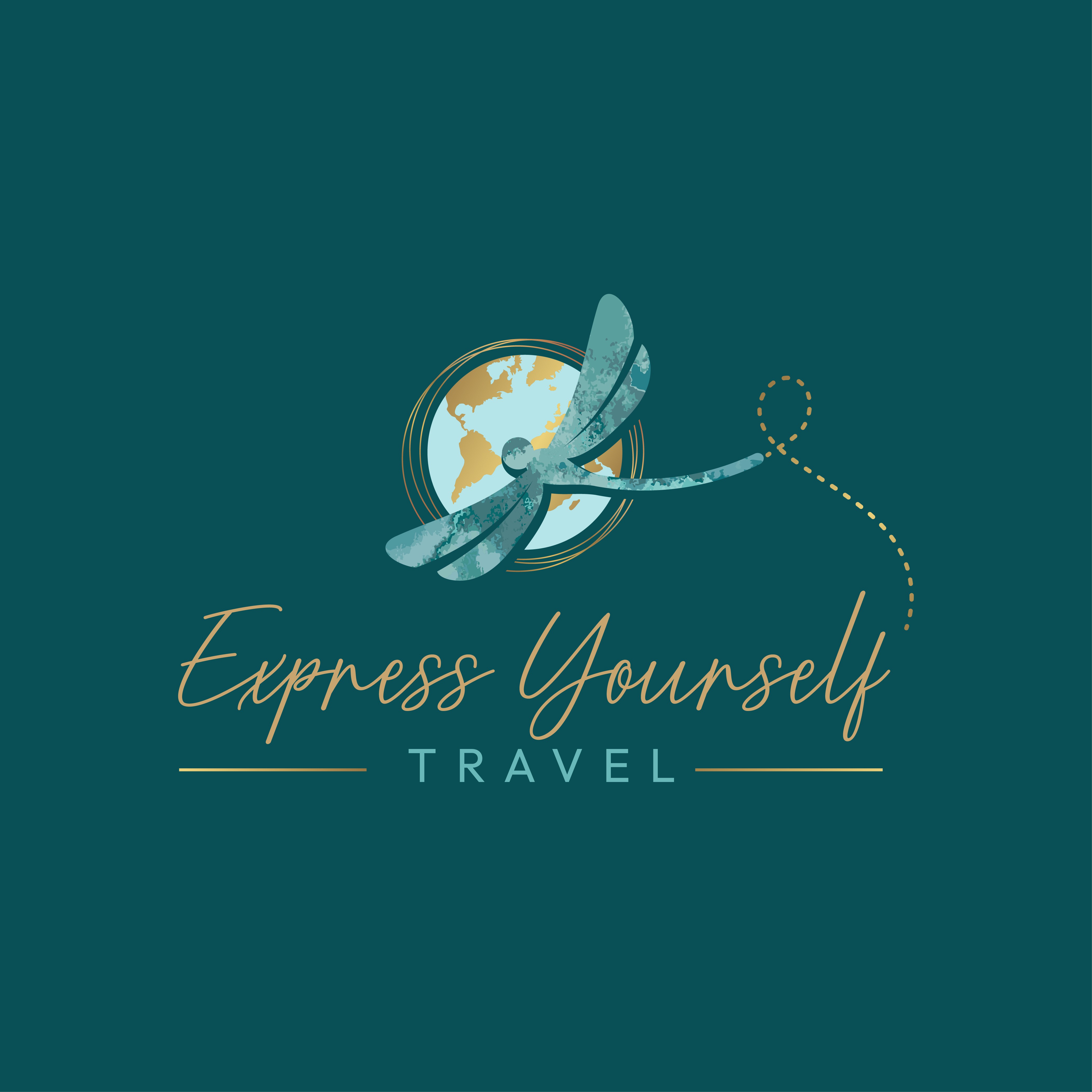 Design a magical expressive dragonfly logo to celebrate the alchemy of travel for women.