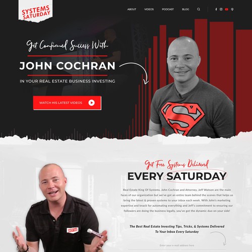 Powerful, clean new website design for Real Estate Investing Influencer