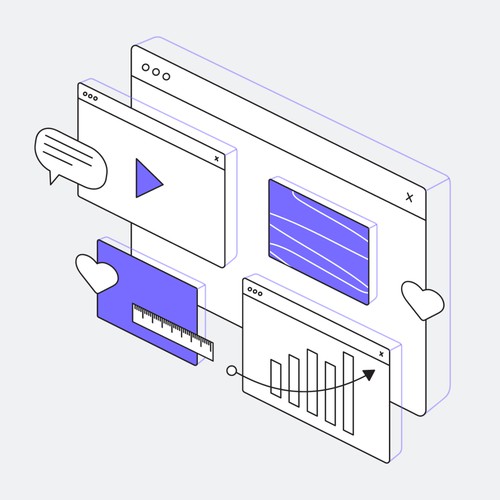 Marketing designer/video editor job ad illustration