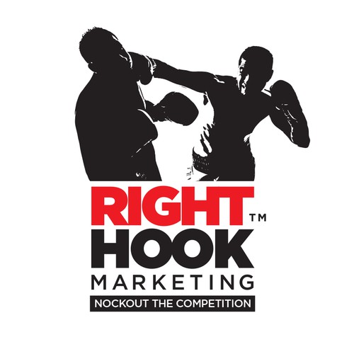 Create a brand identity for Right Hook Marketing, LLC