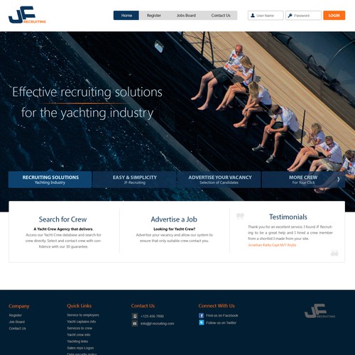 Create a design for a Super yacht crew agency