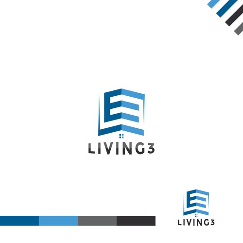 living 3 logo design